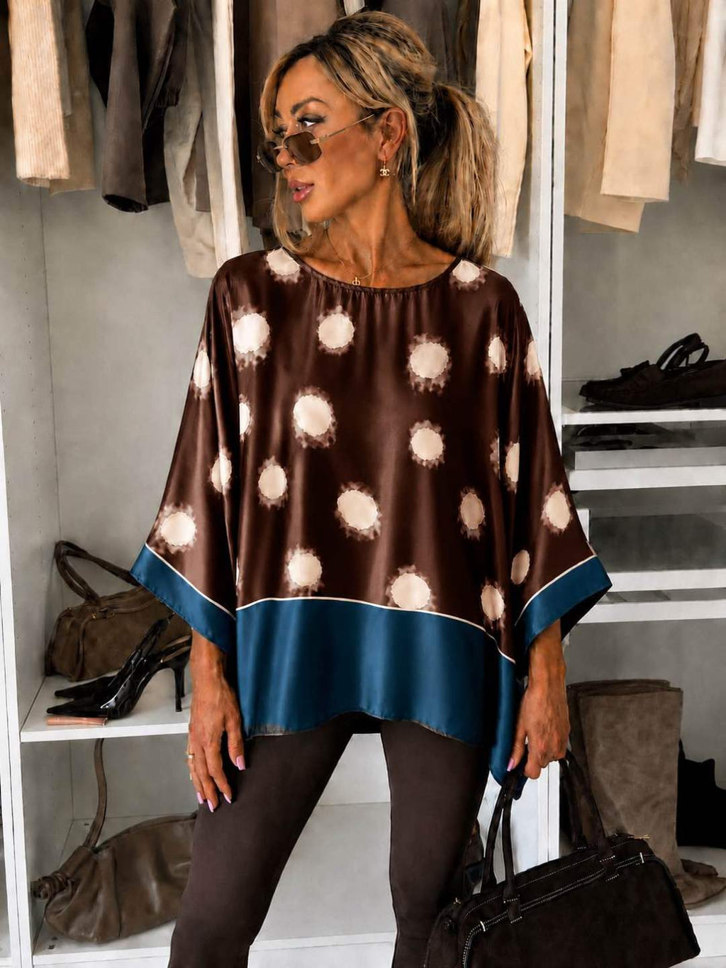 Blouse satinée imprimé  oversize