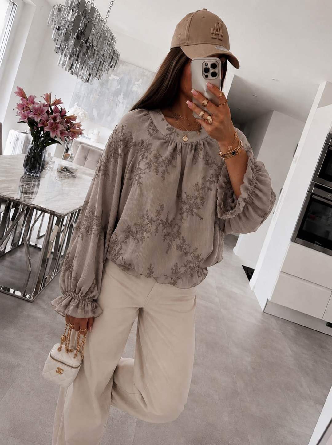 Blouse Fluide Brodée Fleurie