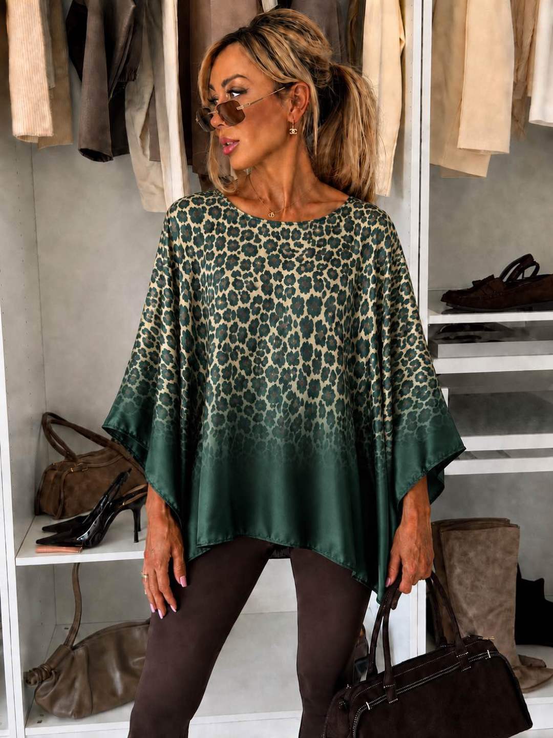 Blouse satinée imprimé  oversize