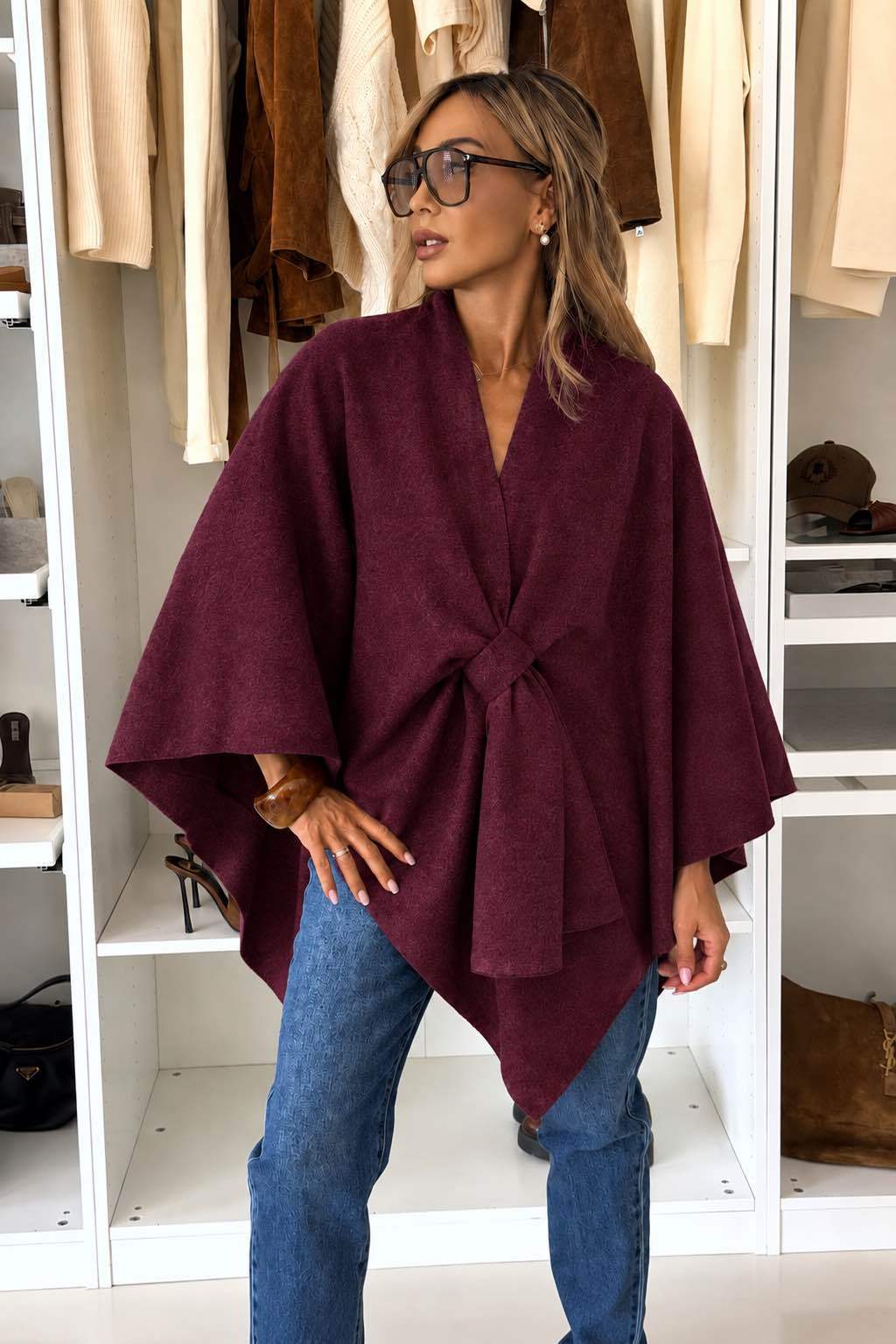 Cape Poncho effet laine