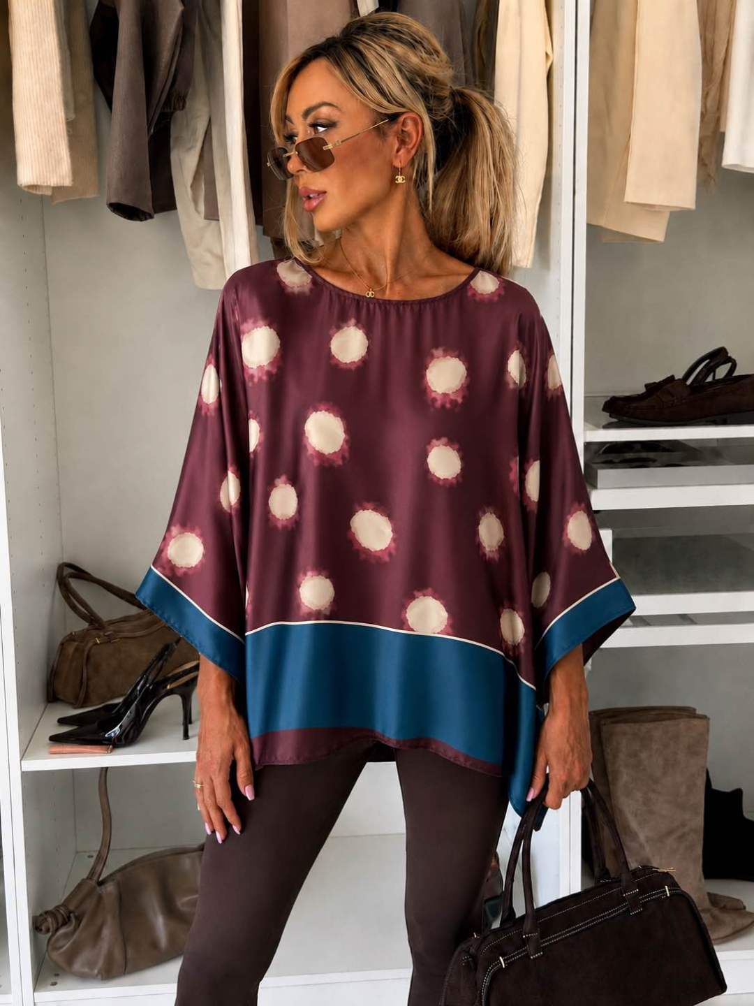 Blouse satinée imprimé  oversize