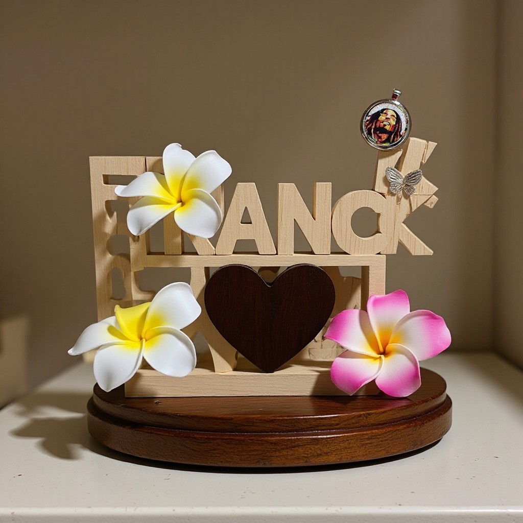 Prénom/phrase/mot en bois artisanal sur commande lettre de 5cm avec ou lampe Led les prix varient suivant le nombre de lettres de prénoms de mots  et de decos les prix peuvent varier de 10 à 30 € devis sur demande pour les mariage /bapteme /anniversaire..