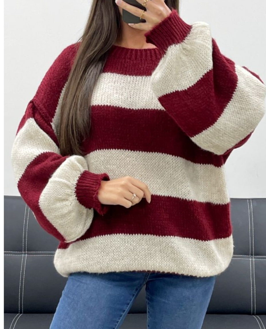 Sweat oversize à rayures  de la taille 36 a 44