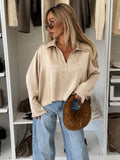 Blouse Col Chemise Effet Satiné Soie Fluide