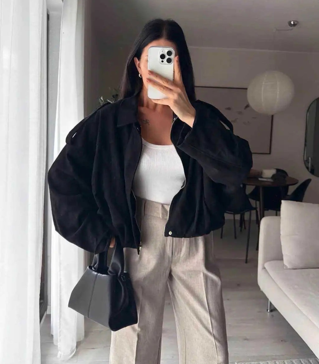 Blouson Veste Virale En Matière Texturé Avec Doublure taille(36/38/40/42/44) plusieurs coloris