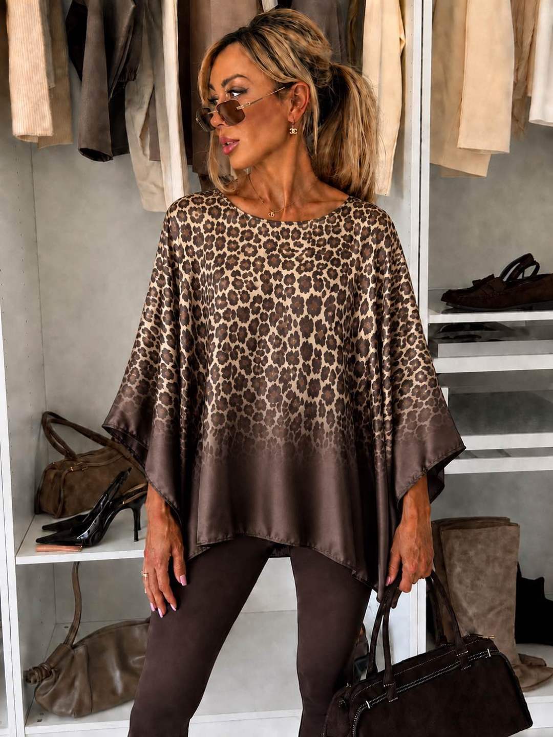 Blouse satinée imprimé  oversize