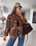 Veste  en velours Fleuries  et revers rayés