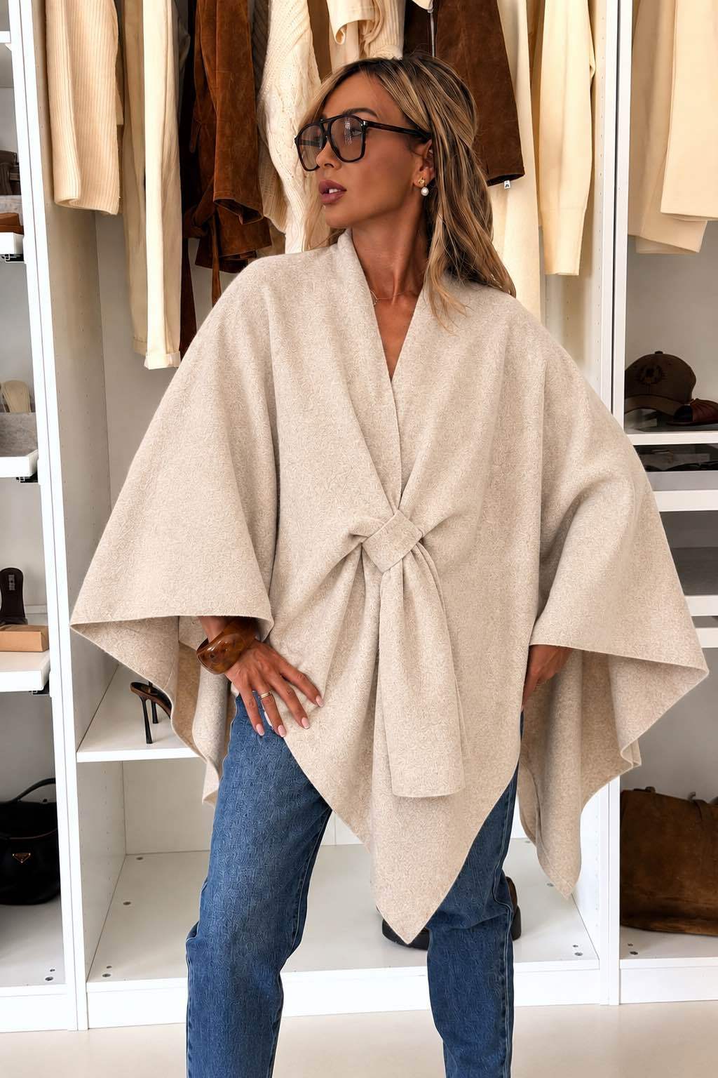 Cape Poncho effet laine
