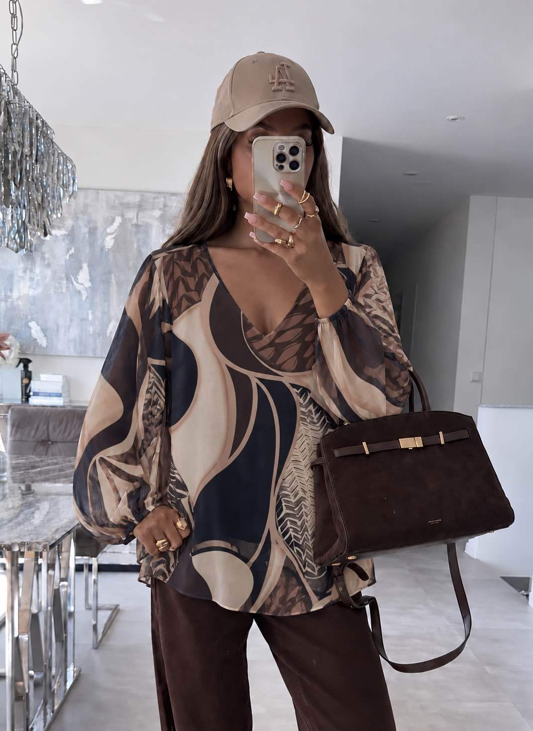 Blouse Col V Imprimé Avec Doublure Viscose  taille 36/42 95% POLYESTER 5% ELASTHANE