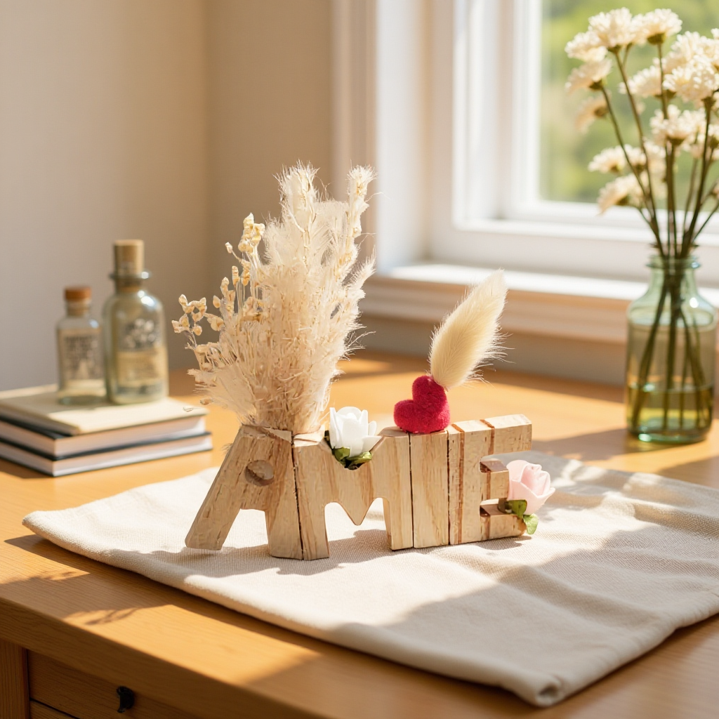 Prénom/phrase/mot en bois artisanal sur commande lettre de 5cm avec ou lampe Led les prix varient suivant le nombre de lettres de prénoms de mots  et de decos les prix peuvent varier de 10 à 30 € devis sur demande pour les mariage /bapteme /anniversaire..