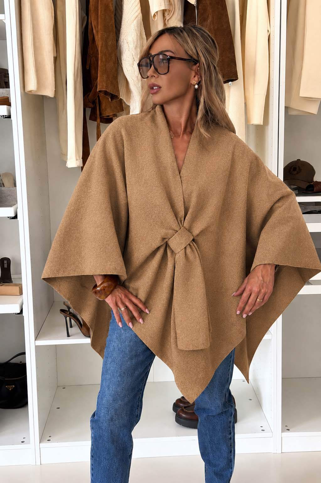 Cape Poncho effet laine