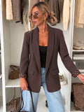 Veste blazer à revers pois avec doublure