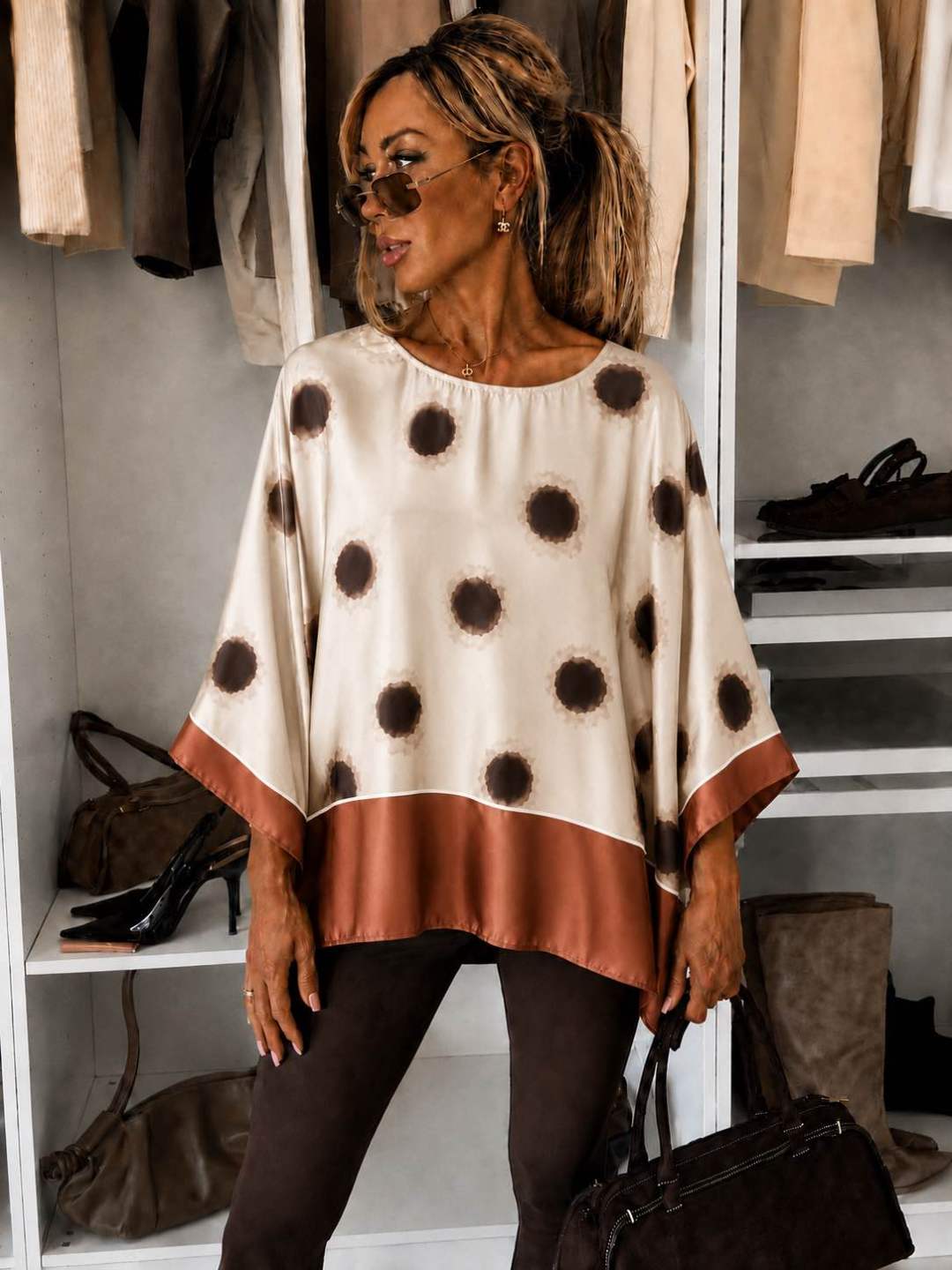 Blouse satinée imprimé  oversize