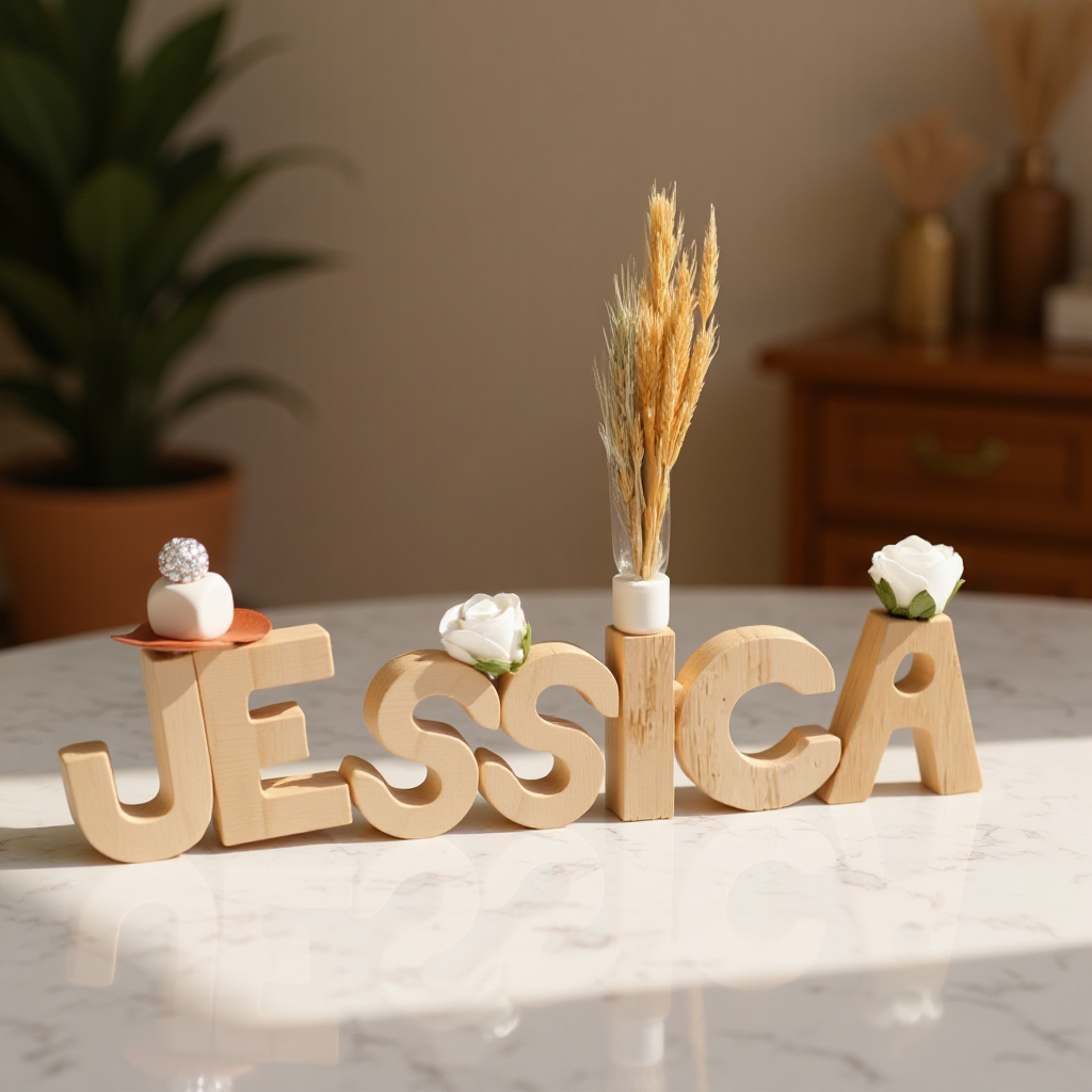 Prénom/phrase/mot en bois artisanal sur commande lettre de 5cm avec ou lampe Led les prix varient suivant le nombre de lettres de prénoms de mots  et de decos les prix peuvent varier de 10 à 30 € devis sur demande pour les mariage /bapteme /anniversaire..