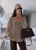 Blouse Col V Imprimé Avec Doublure Viscose taille 36/42 95% POLYESTER 5% ELASTHANE