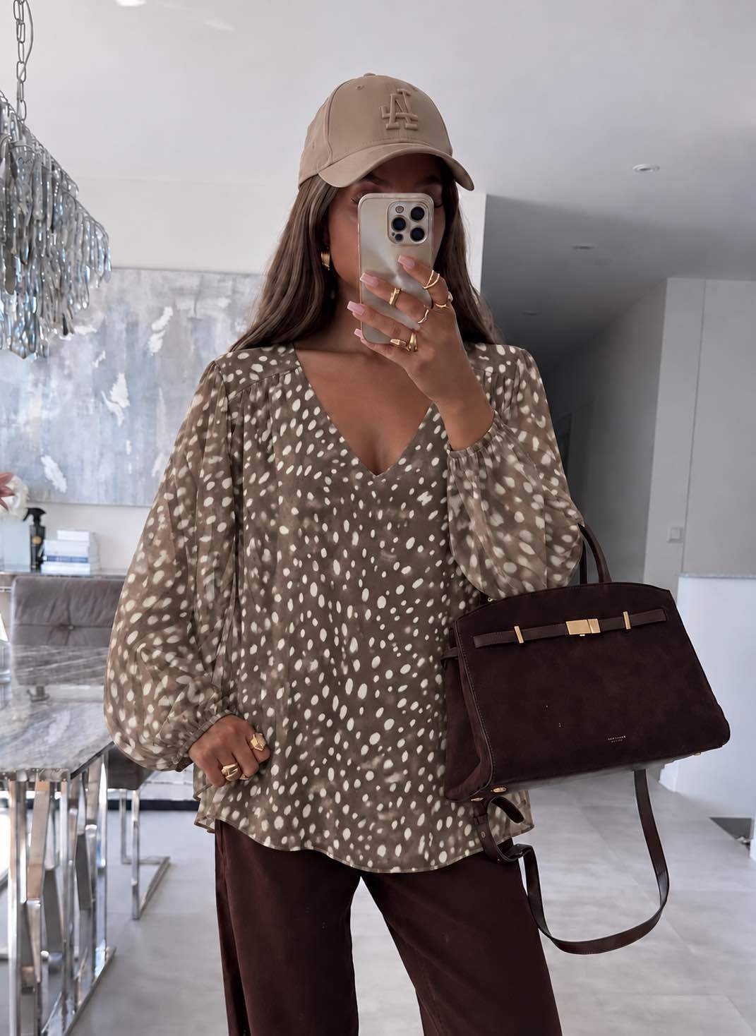Blouse Col V Imprimé Avec Doublure Viscose taille 36/42 95% POLYESTER 5% ELASTHANE