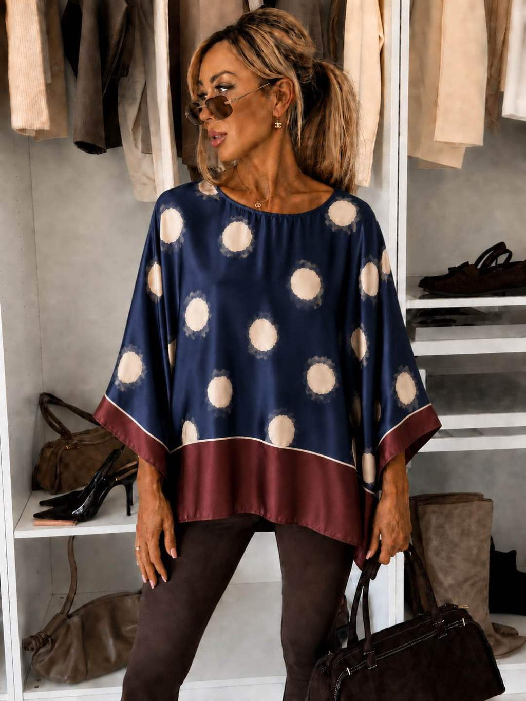 Blouse satinée imprimé  oversize