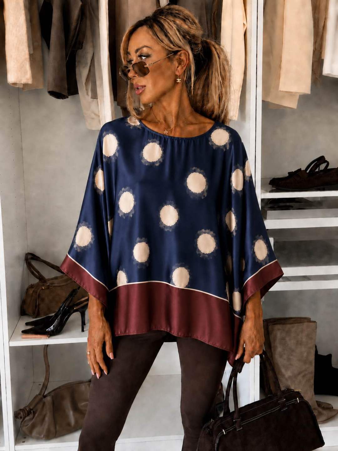 Blouse satinée imprimé  oversize