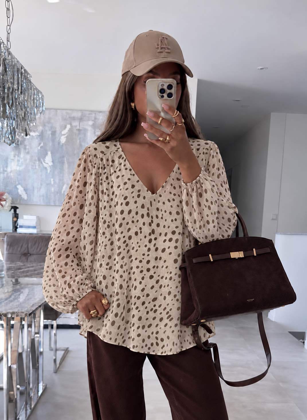 Blouse Col V Imprimé Avec Doublure Viscose taille 36/42 95% POLYESTER 5% ELASTHANE