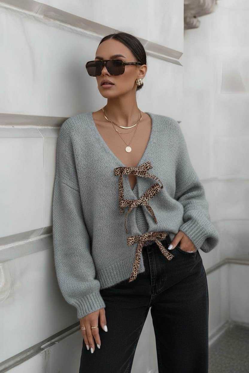 Gilet À Noeud Léopard plusieurs coloris