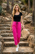 Pantalon cargo taille unique (36/40)coloris rose fushia