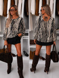 Blouse fluide imprimée dos noué doublure viscose