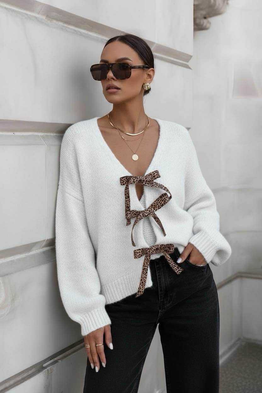 Gilet À Noeud Léopard plusieurs coloris