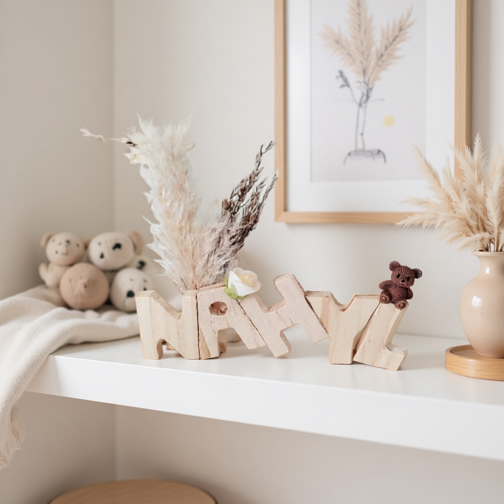 Prénom/phrase/mot en bois artisanal sur commande lettre de 5cm avec ou lampe Led les prix varient suivant le nombre de lettres de prénoms de mots  et de decos les prix peuvent varier de 10 à 30 € devis sur demande pour les mariage /bapteme /anniversaire..