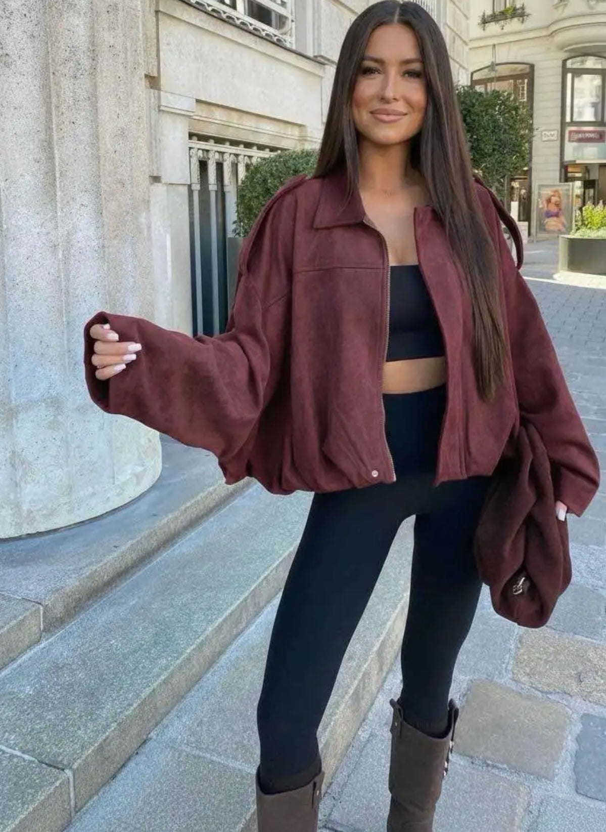 Blouson Veste Virale En Matière Texturé Avec Doublure taille(36/38/40/42/44) plusieurs coloris