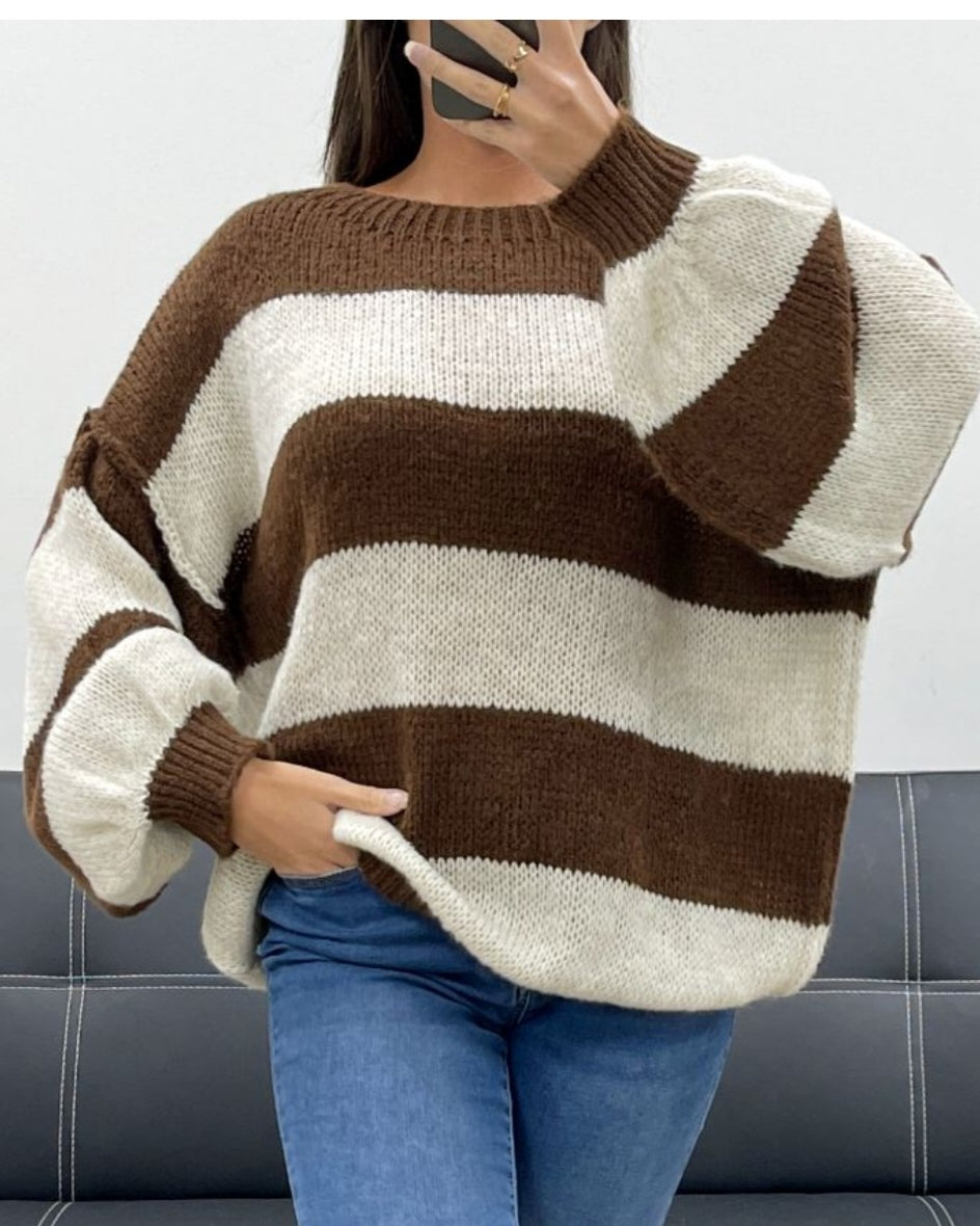 Sweat oversize à rayures  de la taille 36 a 44