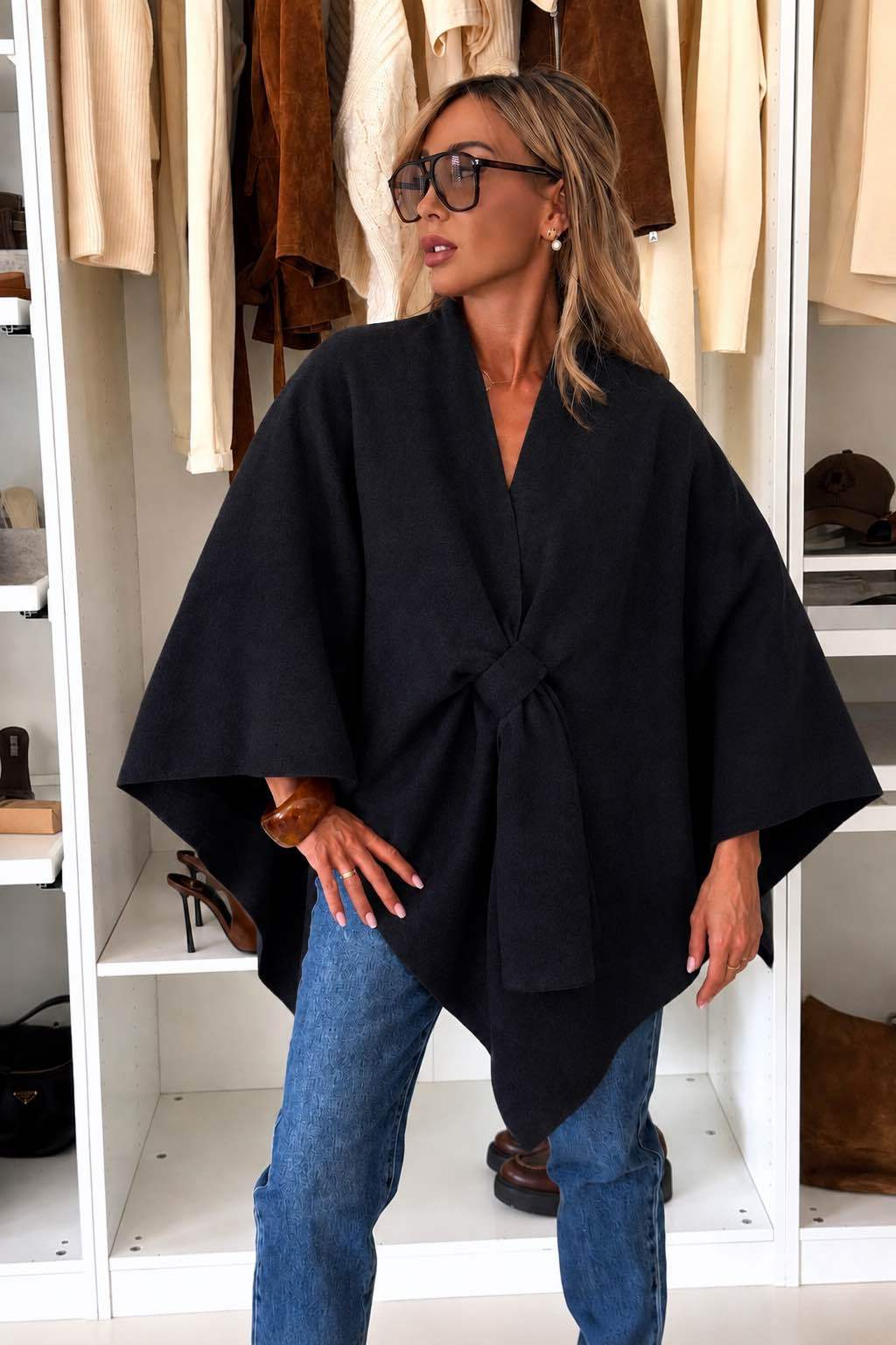 Cape Poncho effet laine
