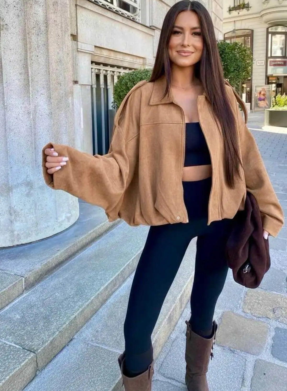 Blouson Veste Virale En Matière Texturé Avec Doublure taille(36/38/40/42/44) plusieurs coloris