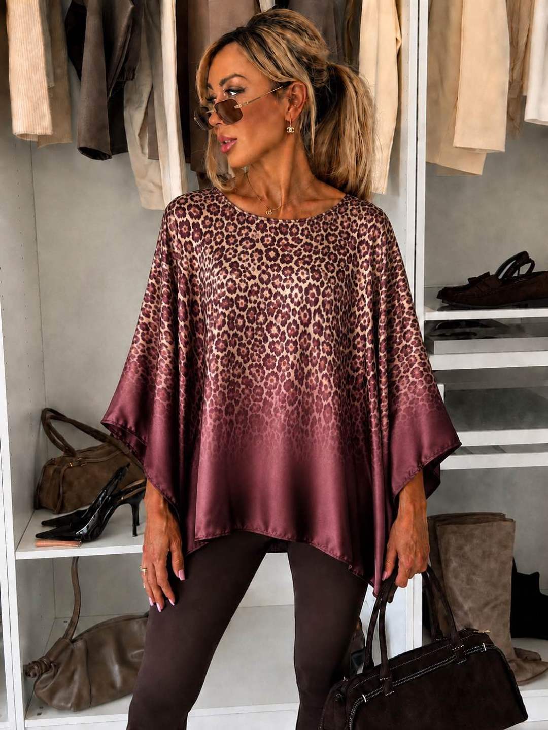 Blouse satinée imprimé  oversize