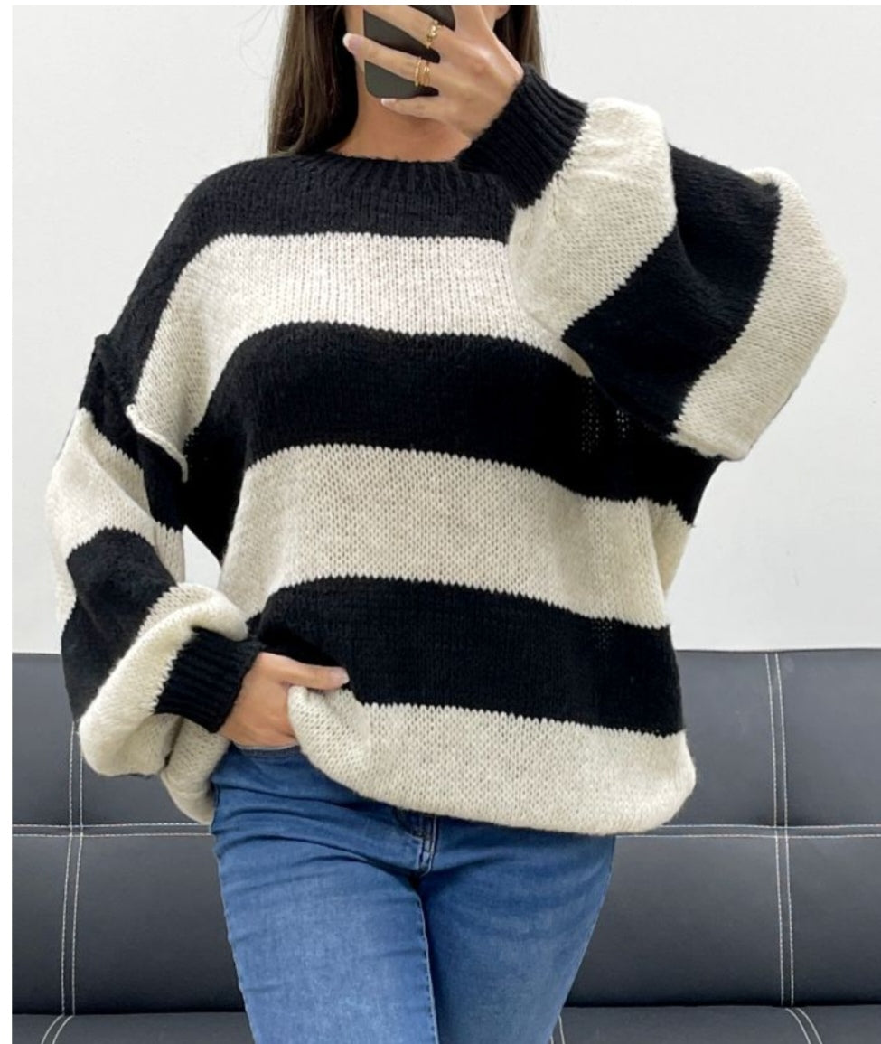 Sweat oversize à rayures  de la taille 36 a 44