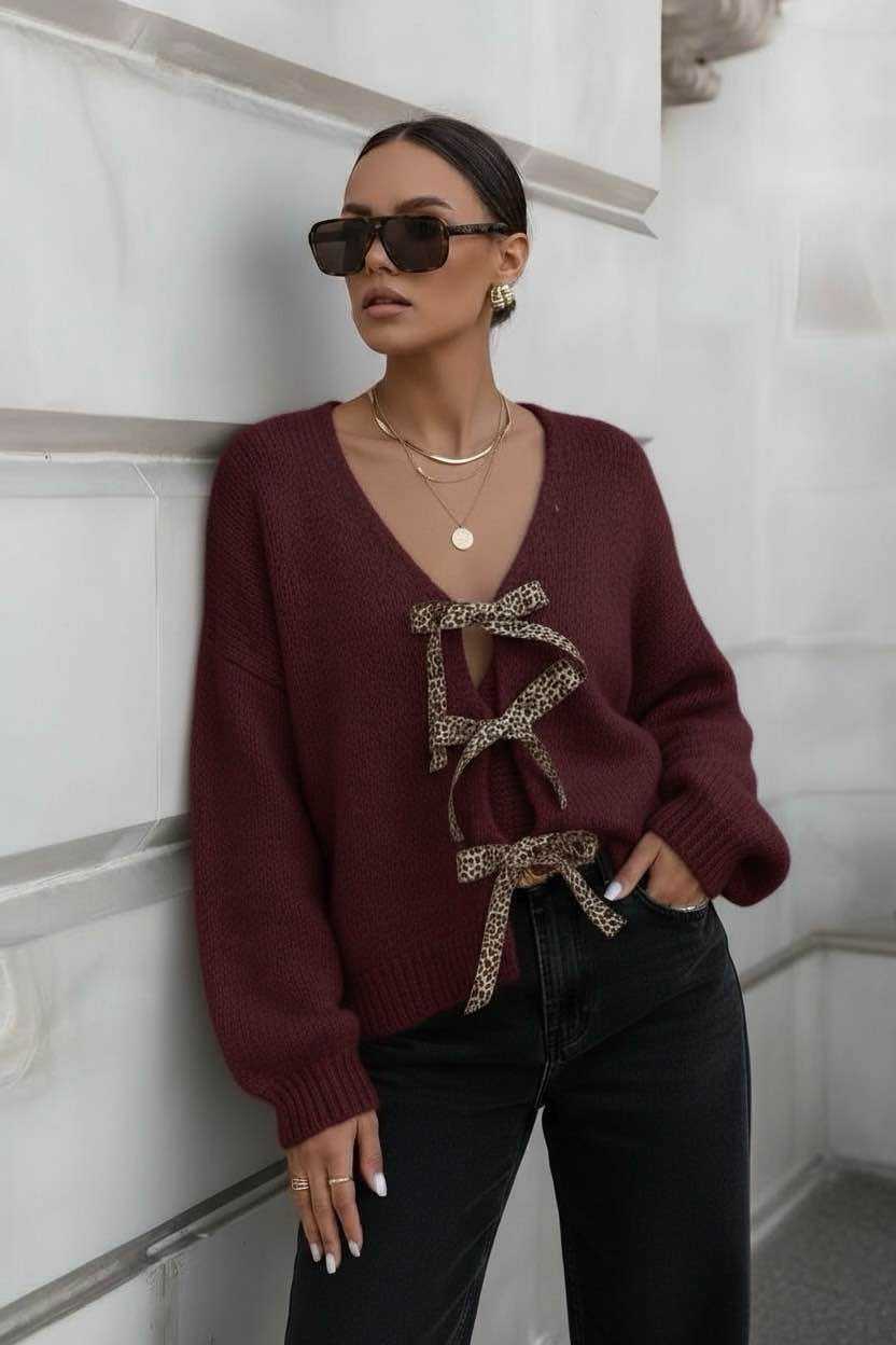 Gilet À Noeud Léopard plusieurs coloris