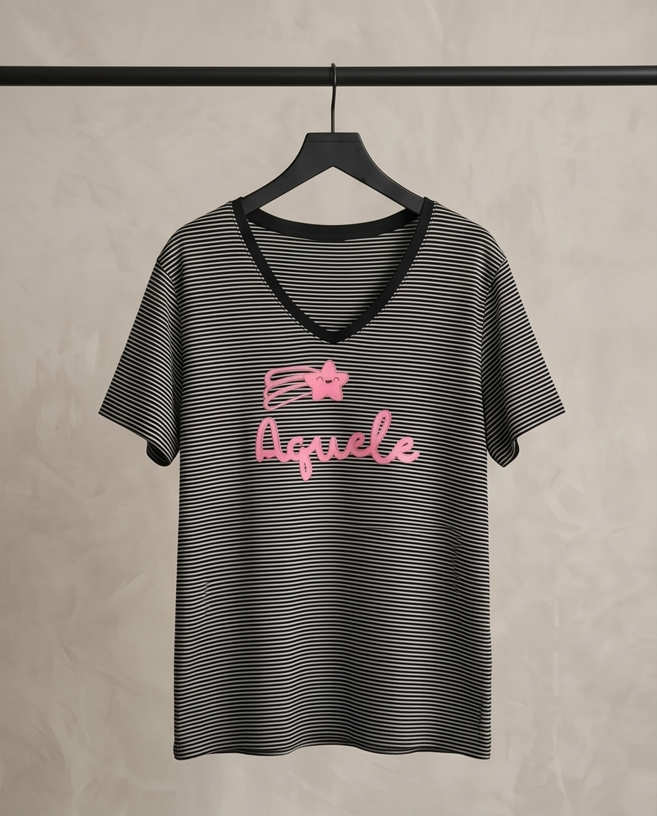 Tee shirt  Imprimé Taille 46/48 coloris bleu marine à rayures