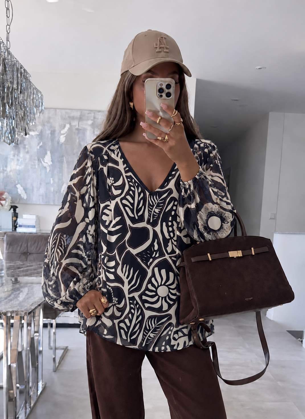Blouse Col V Imprimé Avec Doublure Viscose  taille 36/42 95% POLYESTER 5% ELASTHANE