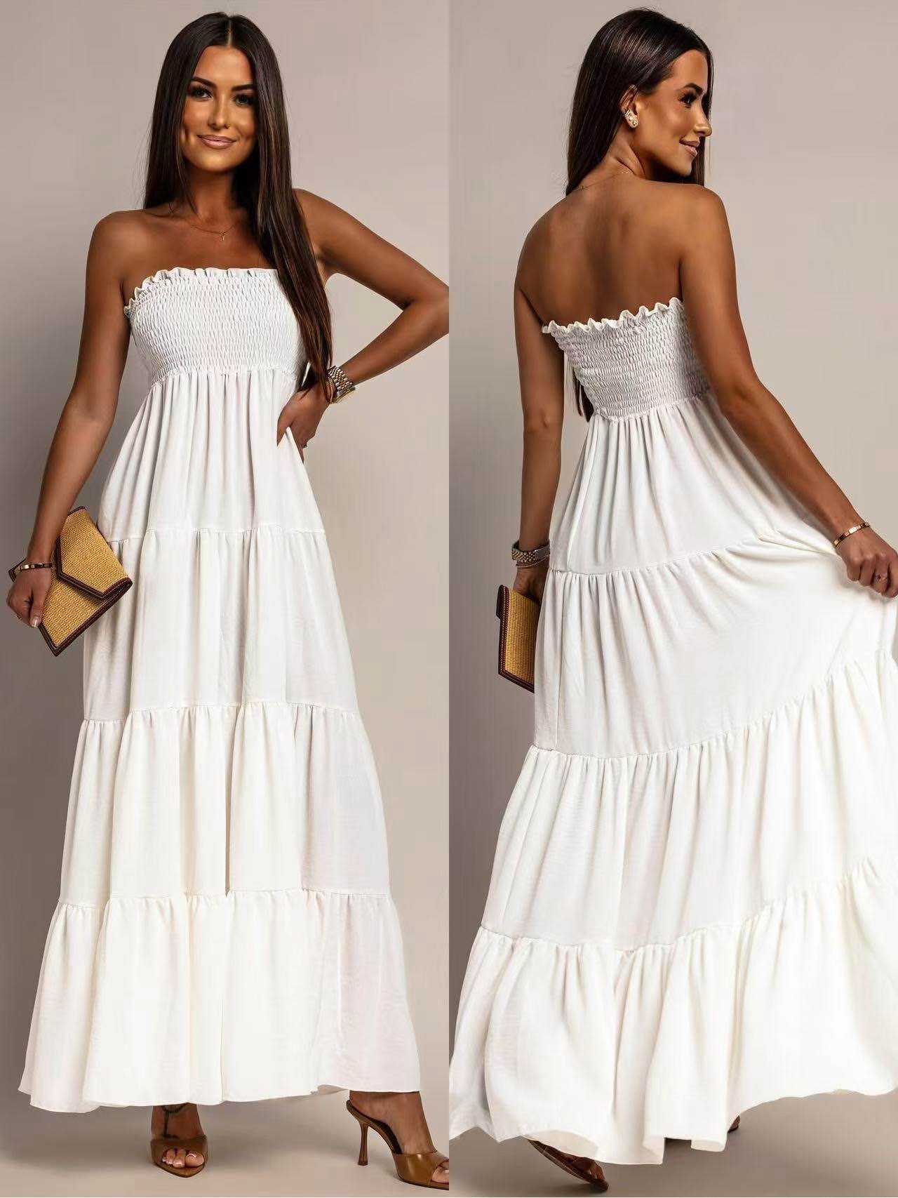 Robe longue  Bustier À Volant taille unique (36/42)95% VISCOSE 5% ELASTHANE