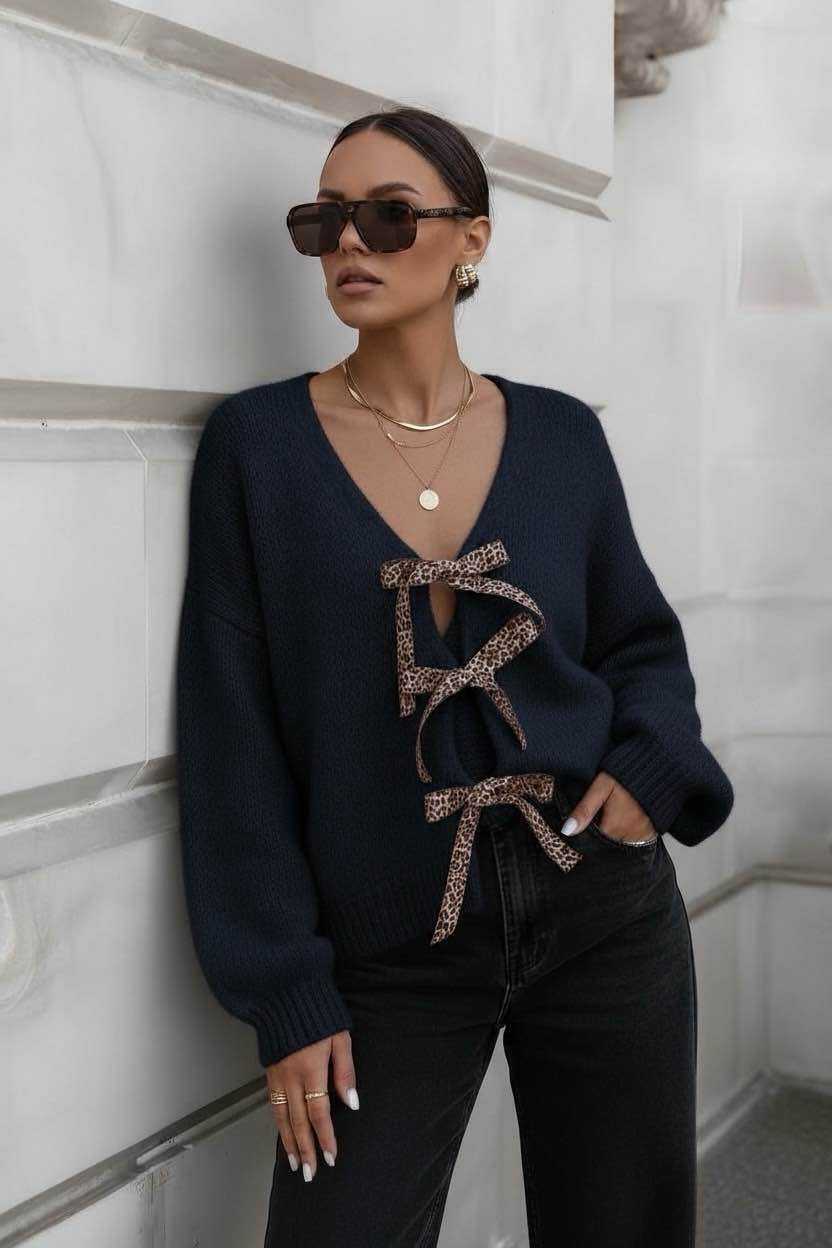 Gilet À Noeud Léopard plusieurs coloris