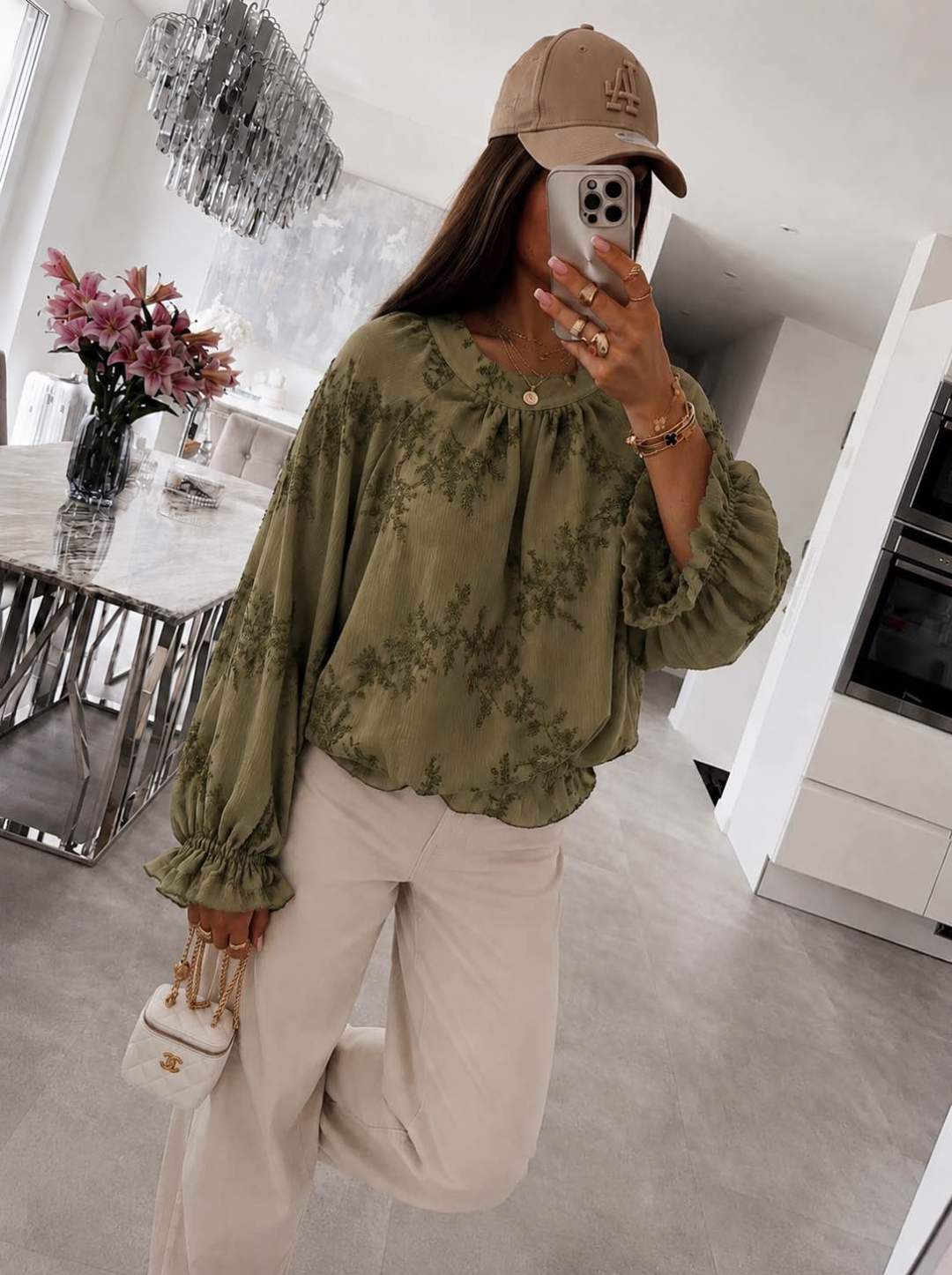 Blouse Fluide Brodée Fleurie
