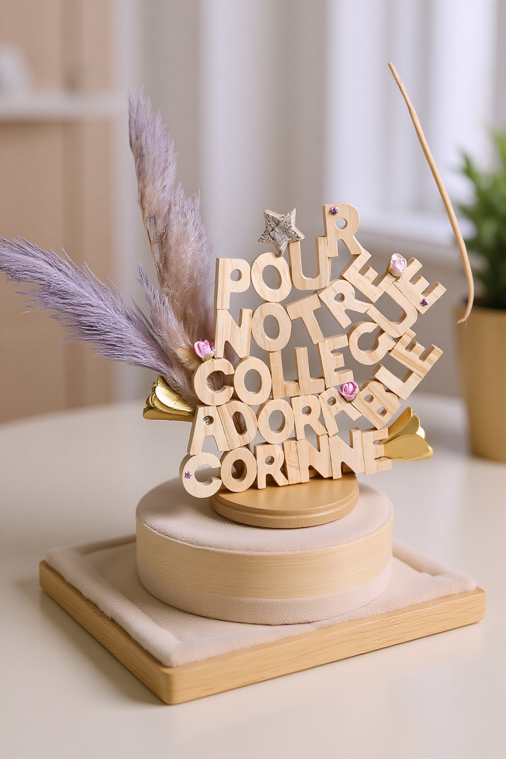 Prénom/phrase/mot en bois artisanal sur commande lettre de 5cm avec ou lampe Led les prix varient suivant le nombre de lettres de prénoms de mots  et de decos les prix peuvent varier de 10 à 30 € devis sur demande pour les mariage /bapteme /anniversaire..