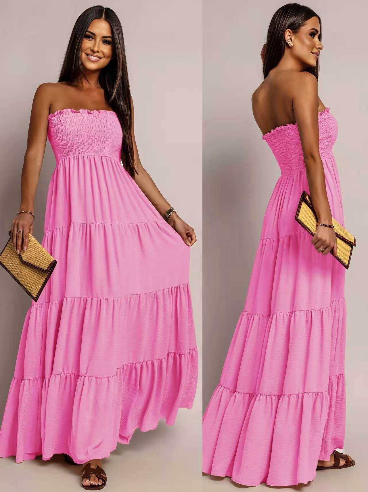 Robe longue  Bustier À Volant taille unique (36/42)95% VISCOSE 5% ELASTHANE