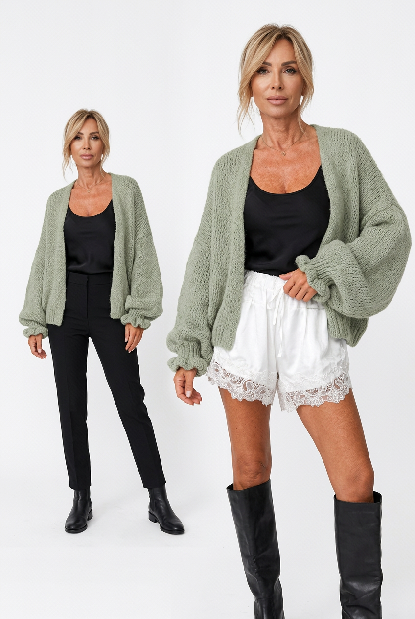 Gilet court en maille à manches ballon avec liens à nouer aux poignets
Taille 36 /44
28€
#Boutiksophie #pourtoi #fyp #mode #shop #Nouveauté