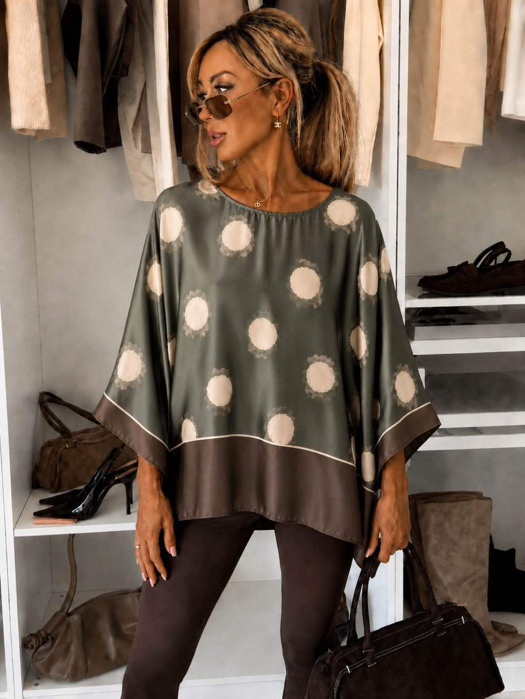Blouse satinée imprimé  oversize