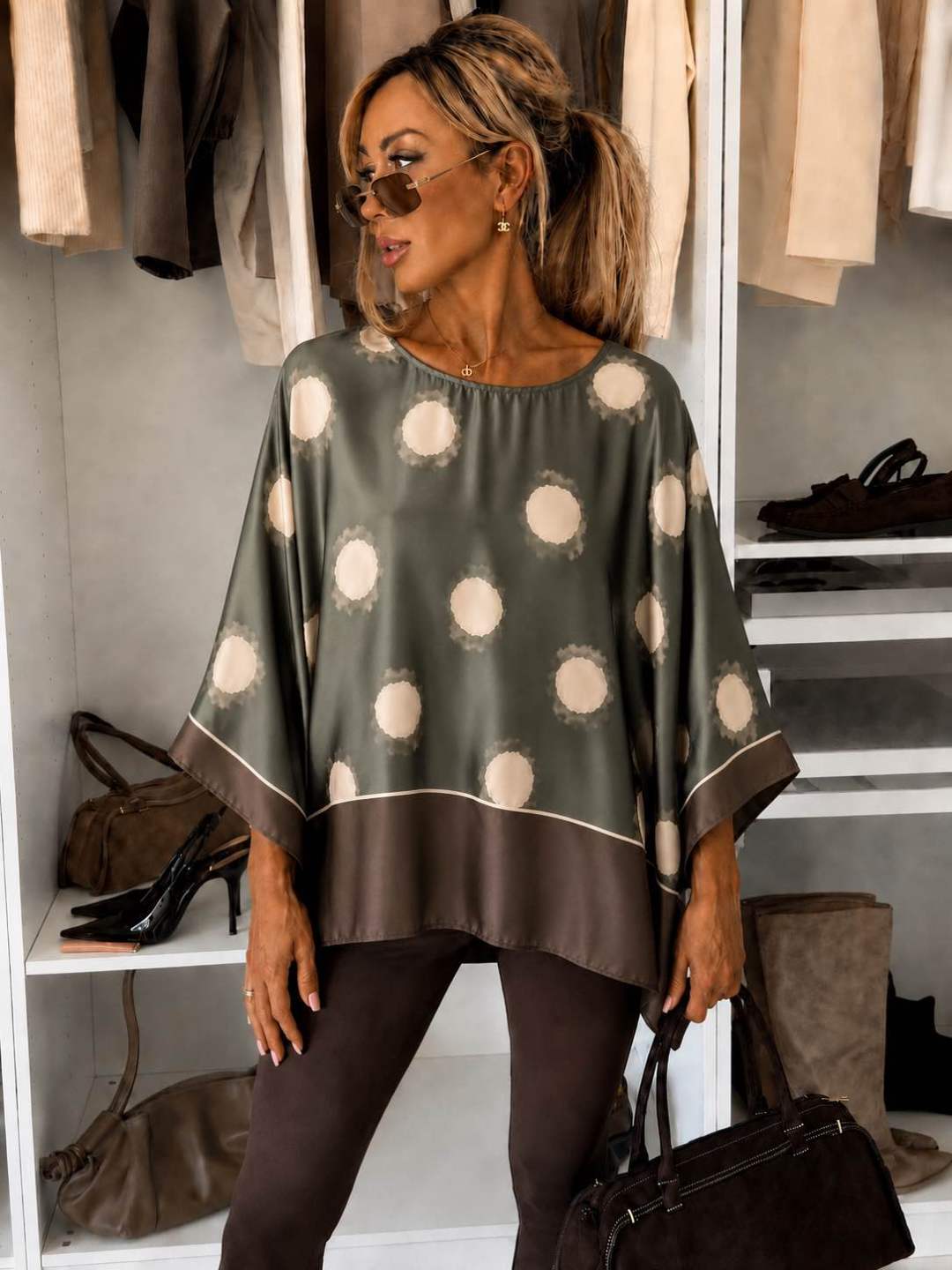 Blouse satinée imprimé  oversize