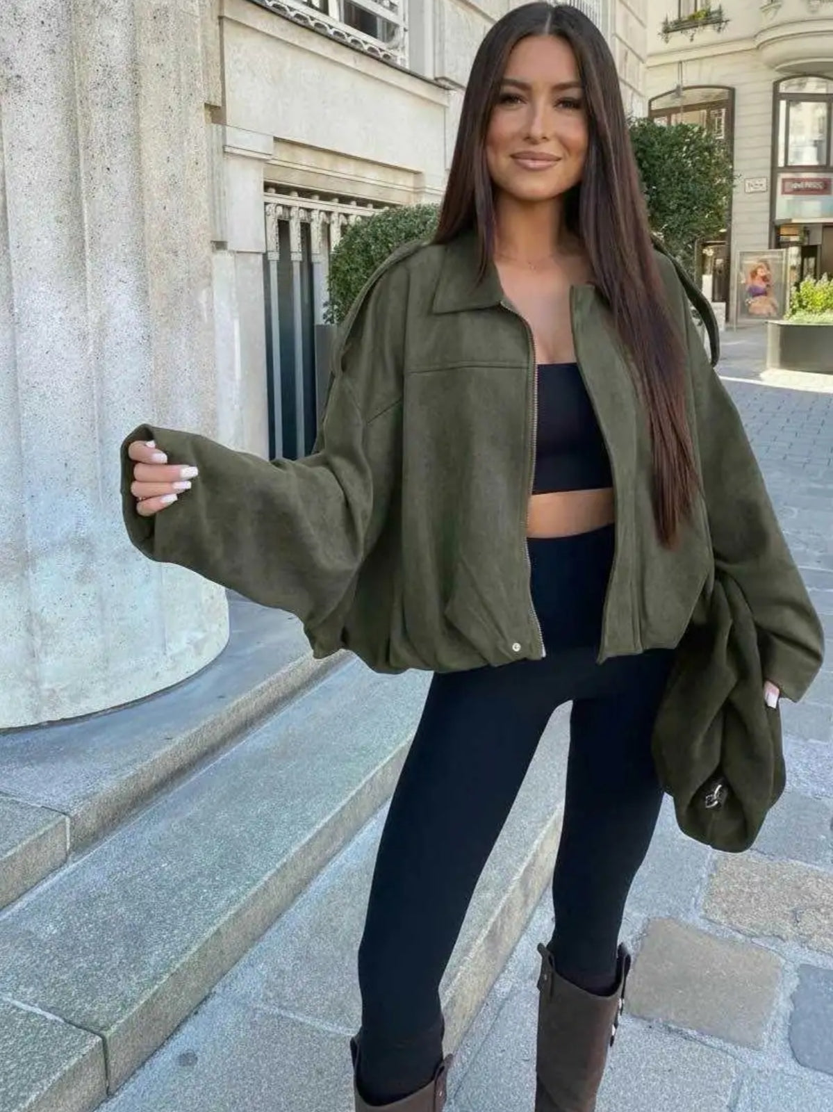 Blouson Veste Virale En Matière Texturé Avec Doublure taille(36/38/40/42/44) plusieurs coloris