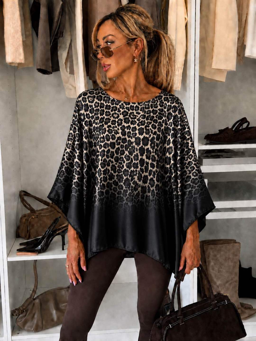 Blouse satinée imprimé  oversize