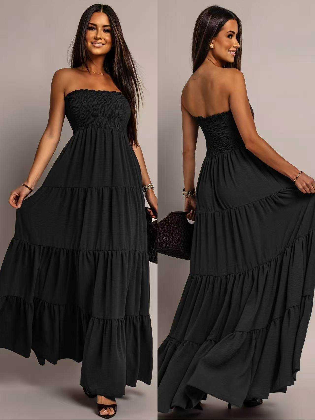 Robe longue  Bustier À Volant taille unique (36/42)95% VISCOSE 5% ELASTHANE
