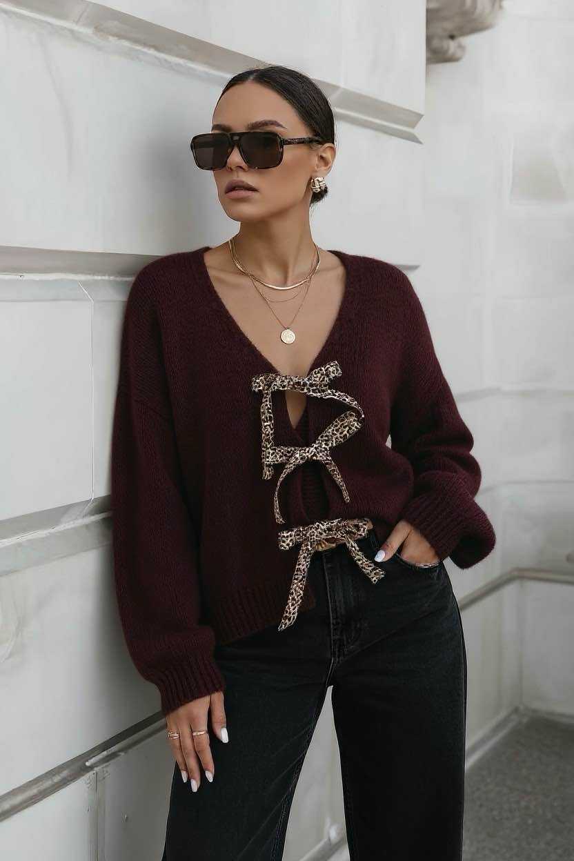 Gilet À Noeud Léopard plusieurs coloris