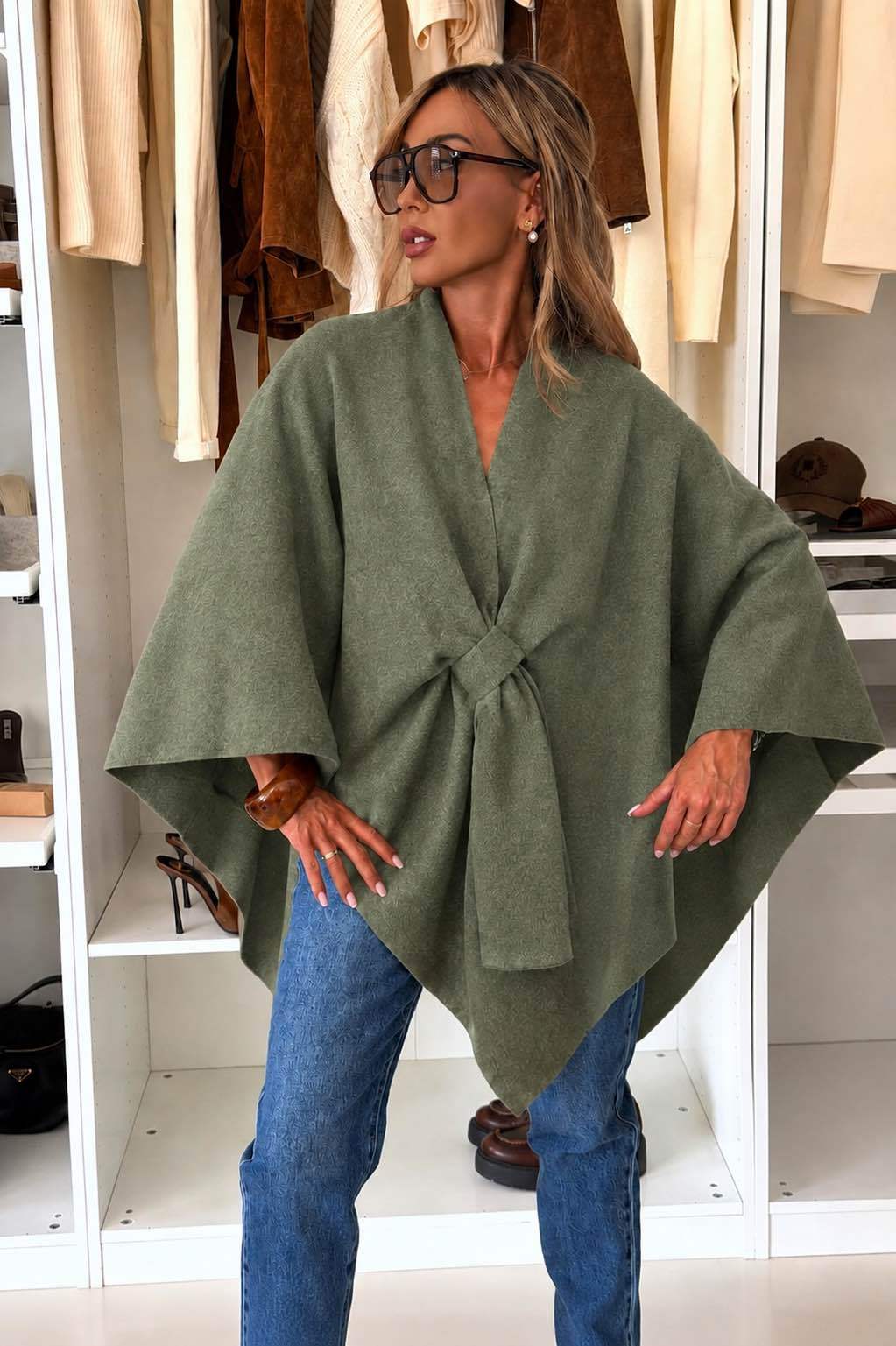 Cape Poncho effet laine